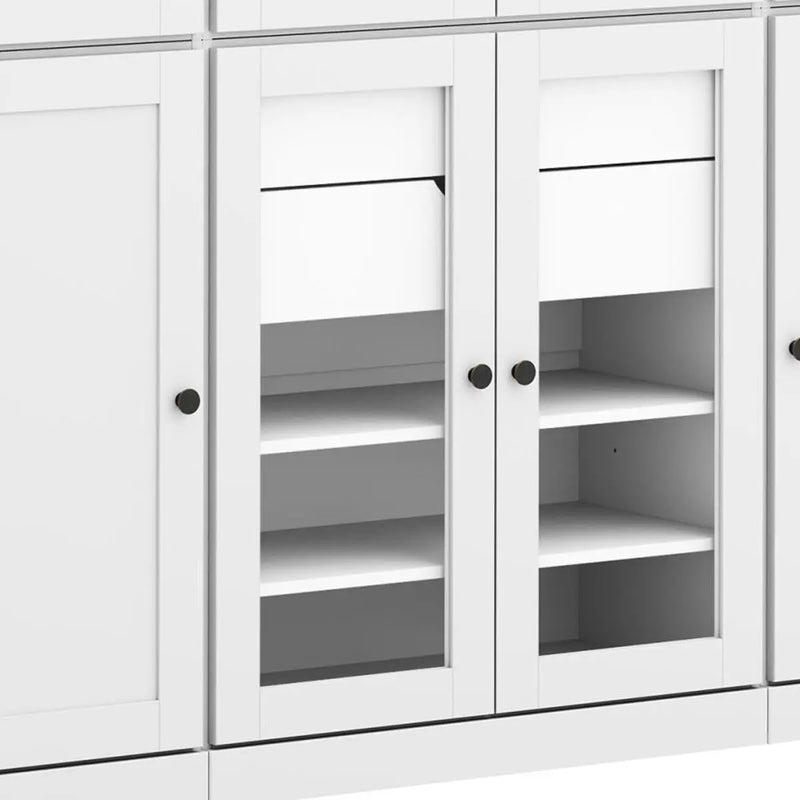 72" White Solid Wood 8 Two Drawer Pantry Or Storage Closet Homeroots Kitchen & Dining