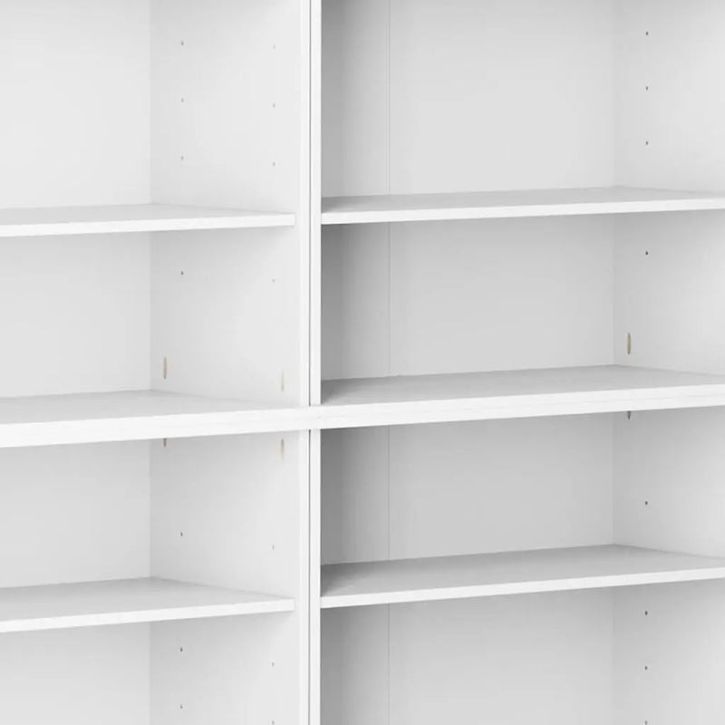 72" White Solid Wood Adjustable Twelve Tier Library Bookcase Homeroots Office