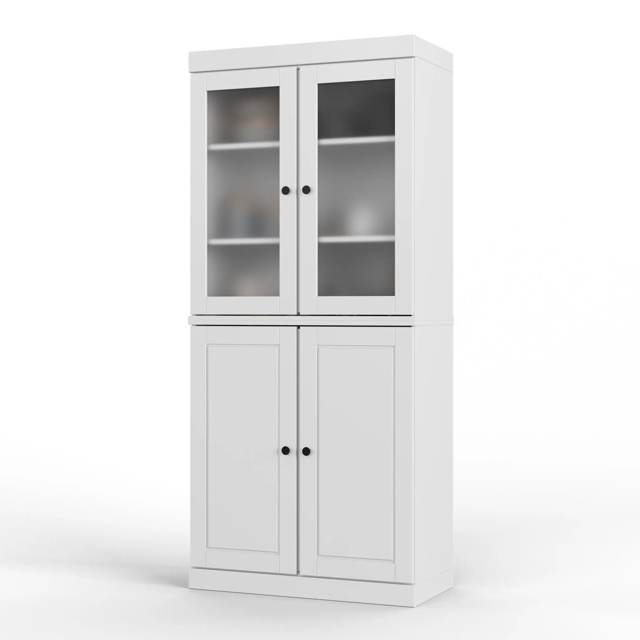 72" White Solid Wood Four Door Pantry Or Storage Closet Homeroots Kitchen & Dining
