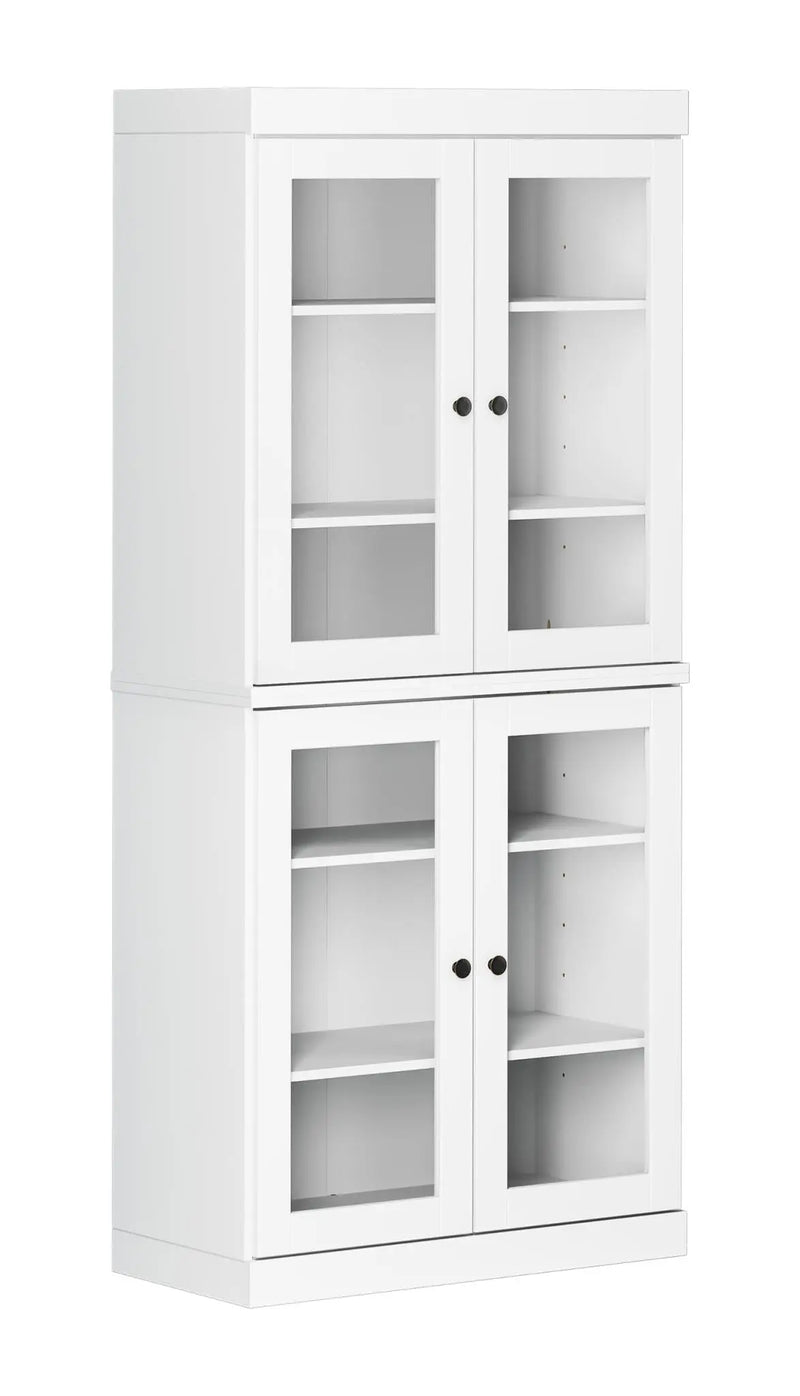 72" White Solid Wood Four Door Pantry Or Storage Closet Homeroots Kitchen & Dining