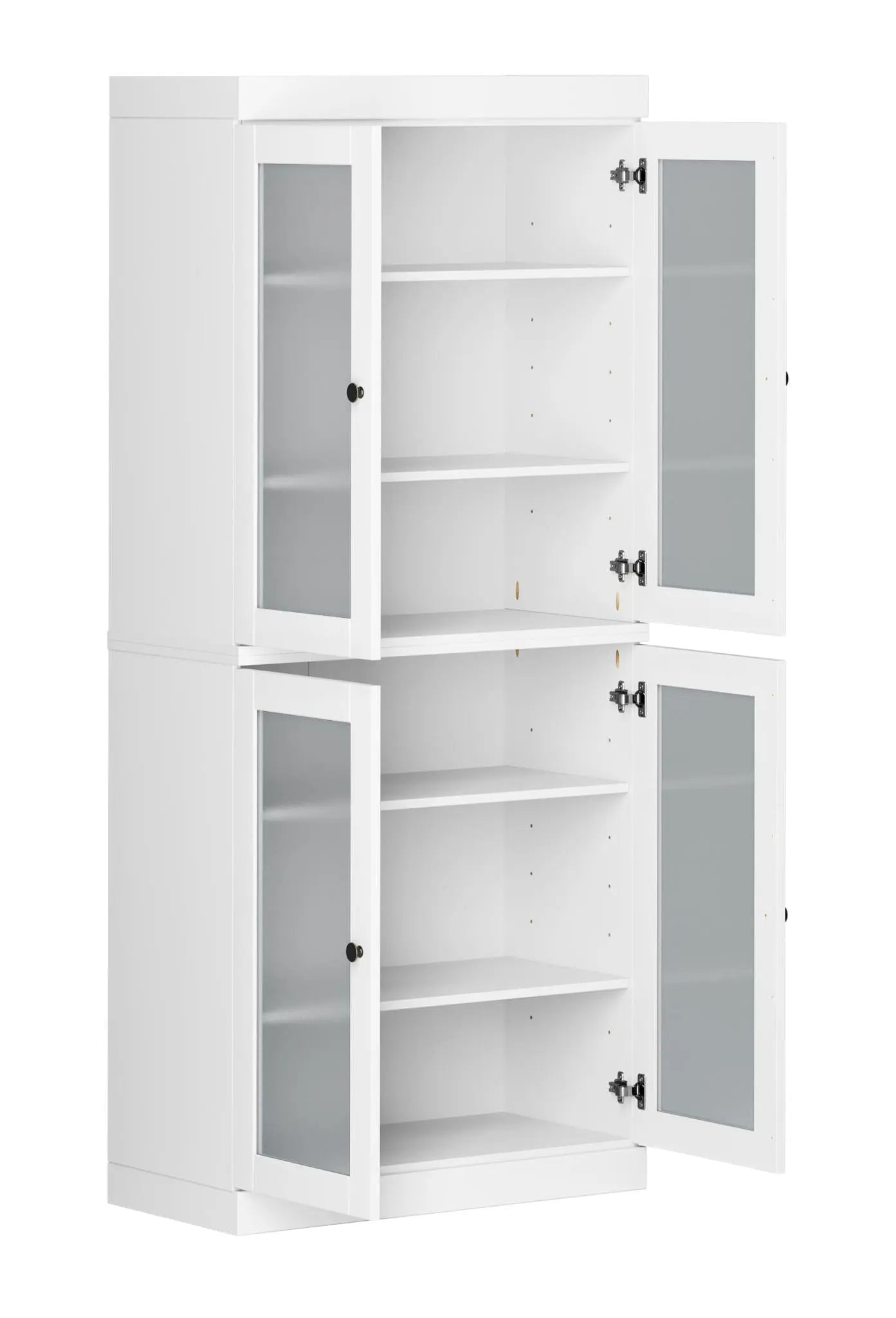 72" White Solid Wood Four Door Pantry Or Storage Closet Homeroots Kitchen & Dining