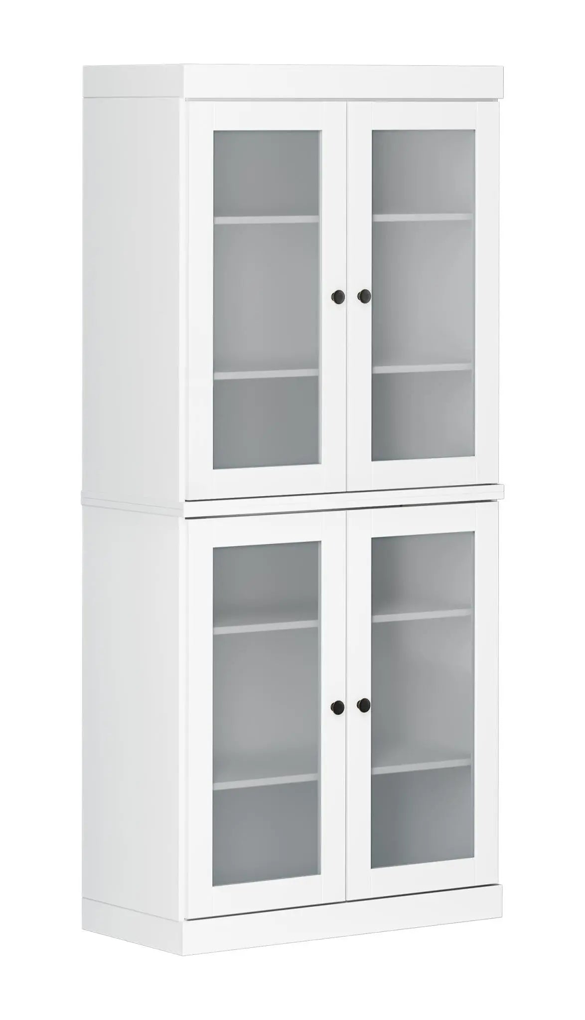 72" White Solid Wood Four Door Pantry Or Storage Closet Homeroots Kitchen & Dining