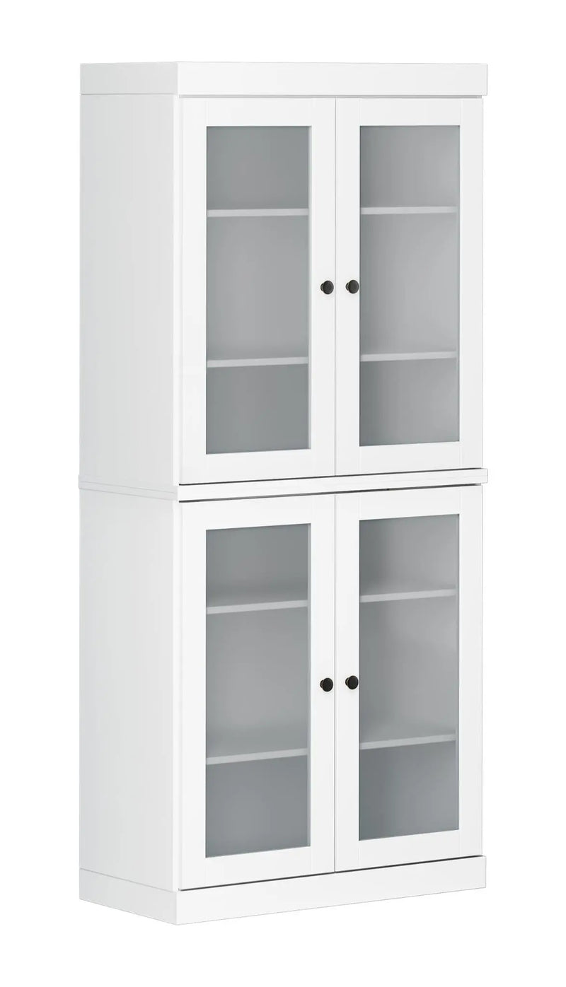 72" White Solid Wood Four Door Pantry Or Storage Closet Homeroots Kitchen & Dining