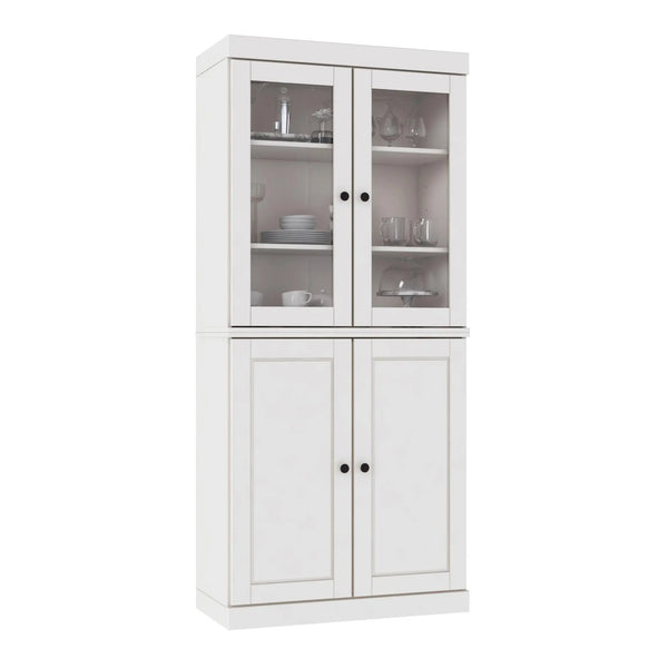 72" White Solid Wood Four Door Pantry Or Storage Closet Homeroots Kitchen & Dining