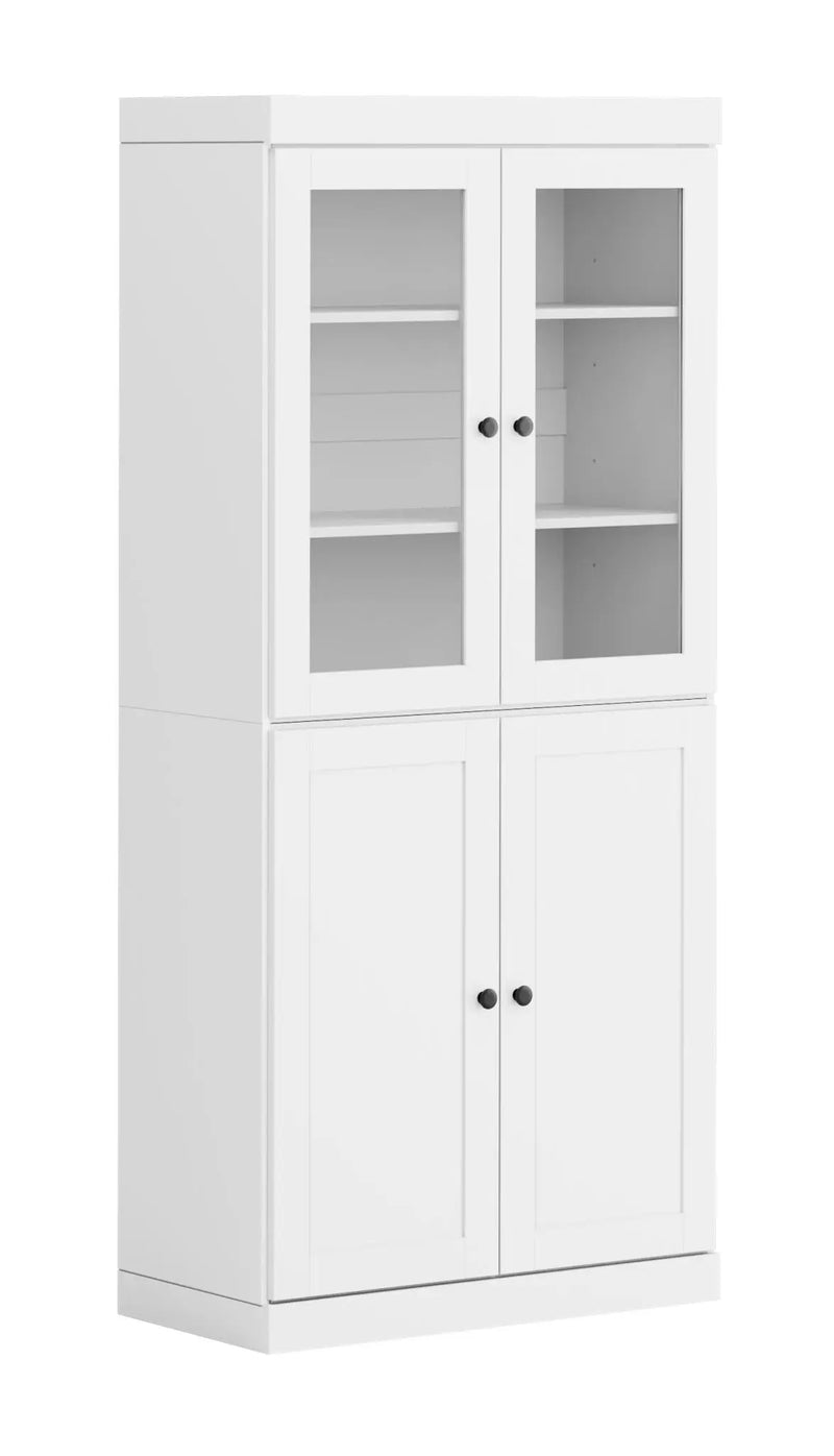 72" White Solid Wood Four Door Pantry Or Storage Closet Homeroots Kitchen & Dining
