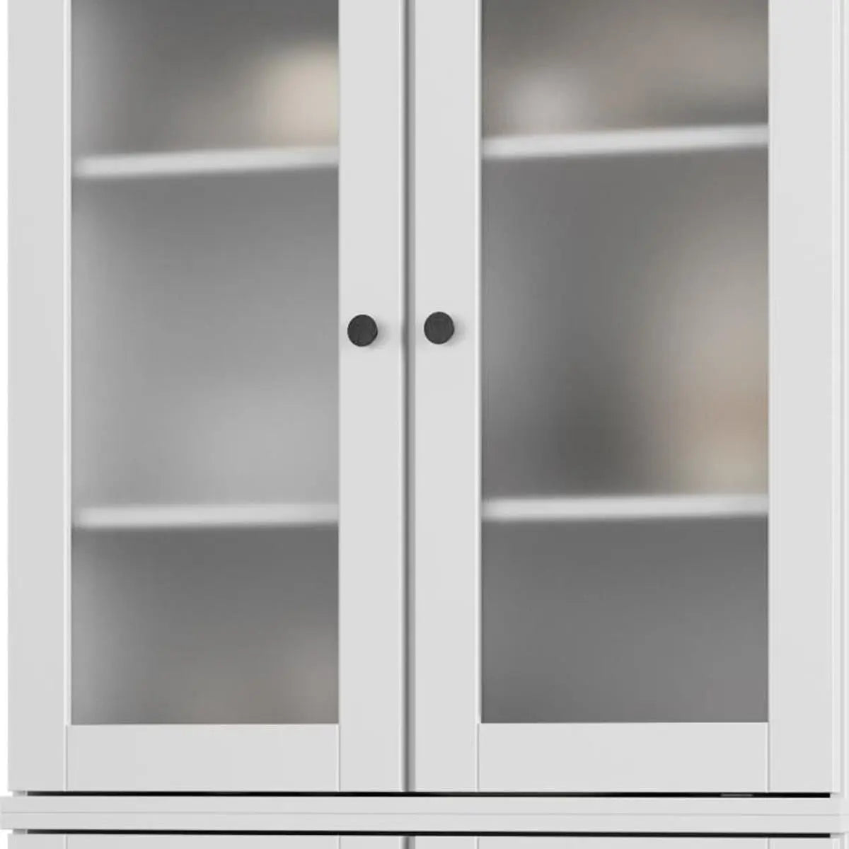 72" White Solid Wood Four Door Two Drawer Pantry Or Storage Closet Homeroots Kitchen & Dining