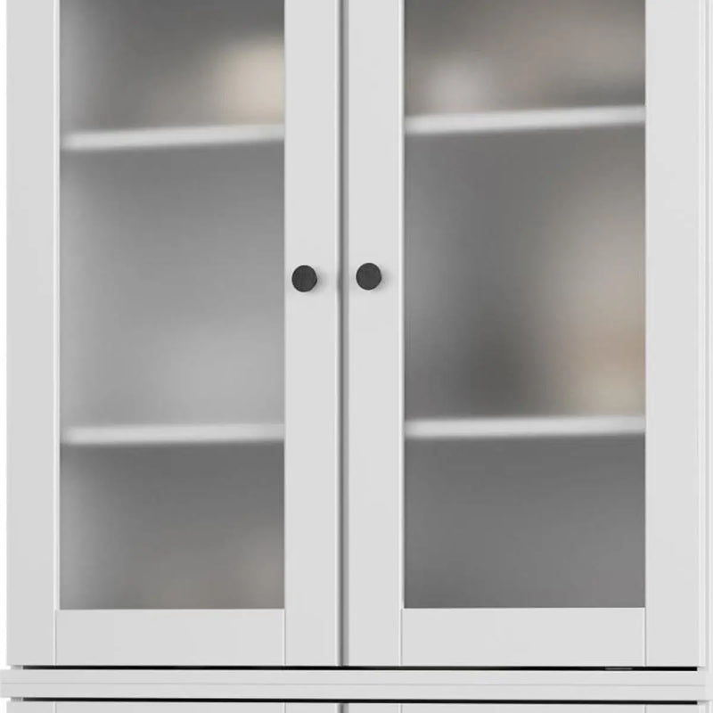 72" White Solid Wood Four Door Two Drawer Pantry Or Storage Closet Homeroots Kitchen & Dining