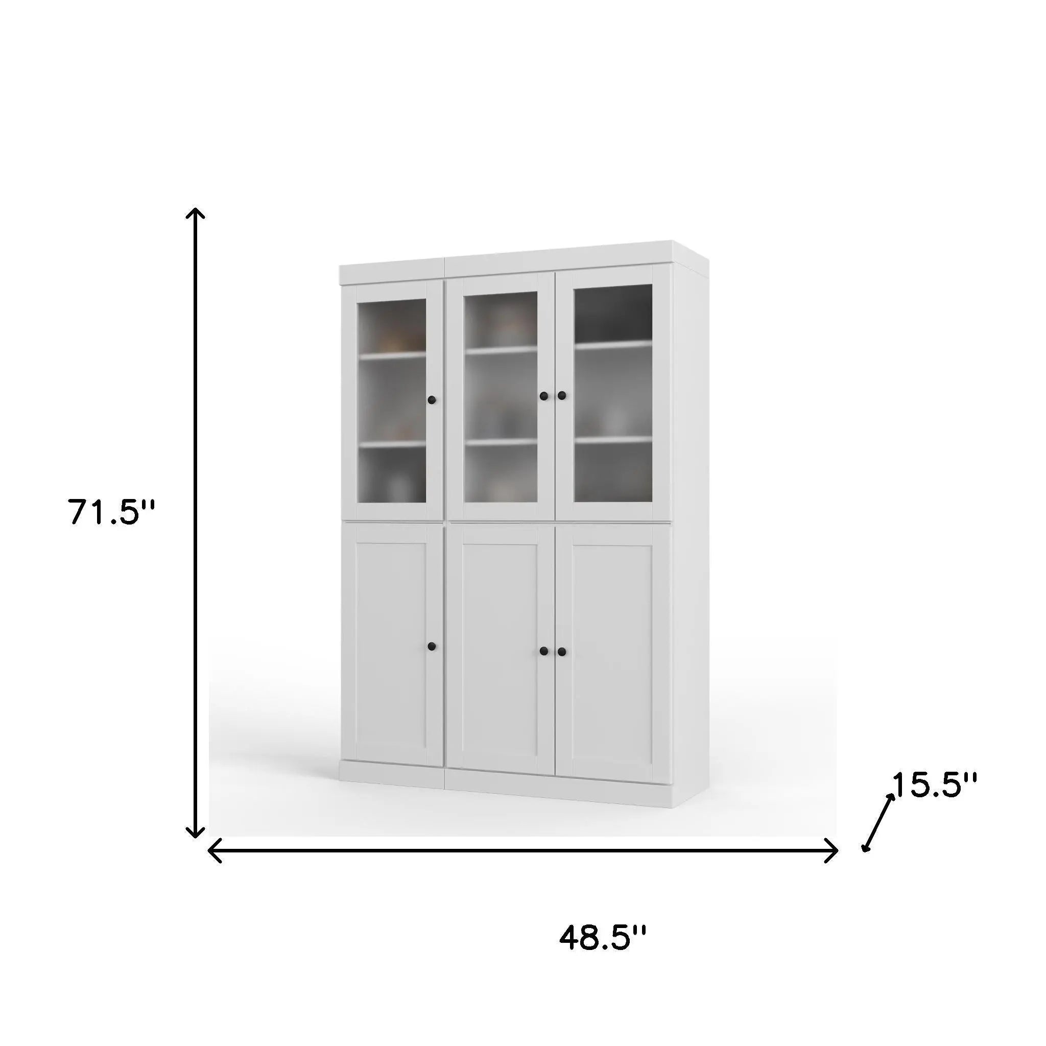 72" White Solid Wood Six Door Pantry Or Storage Closet Homeroots Kitchen & Dining