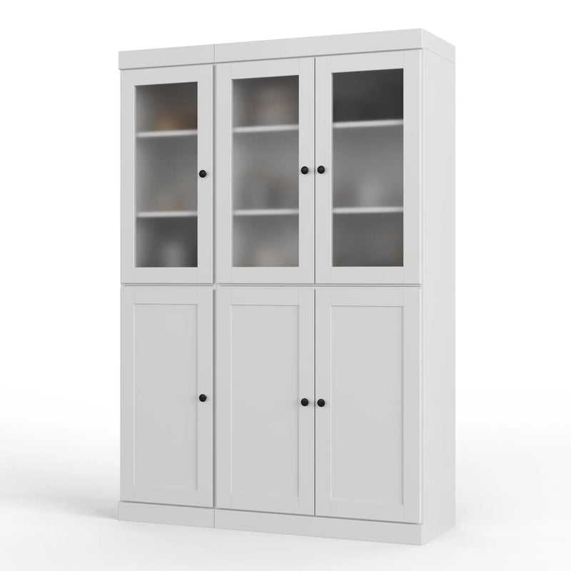 72" White Solid Wood Six Door Pantry Or Storage Closet Homeroots Kitchen & Dining