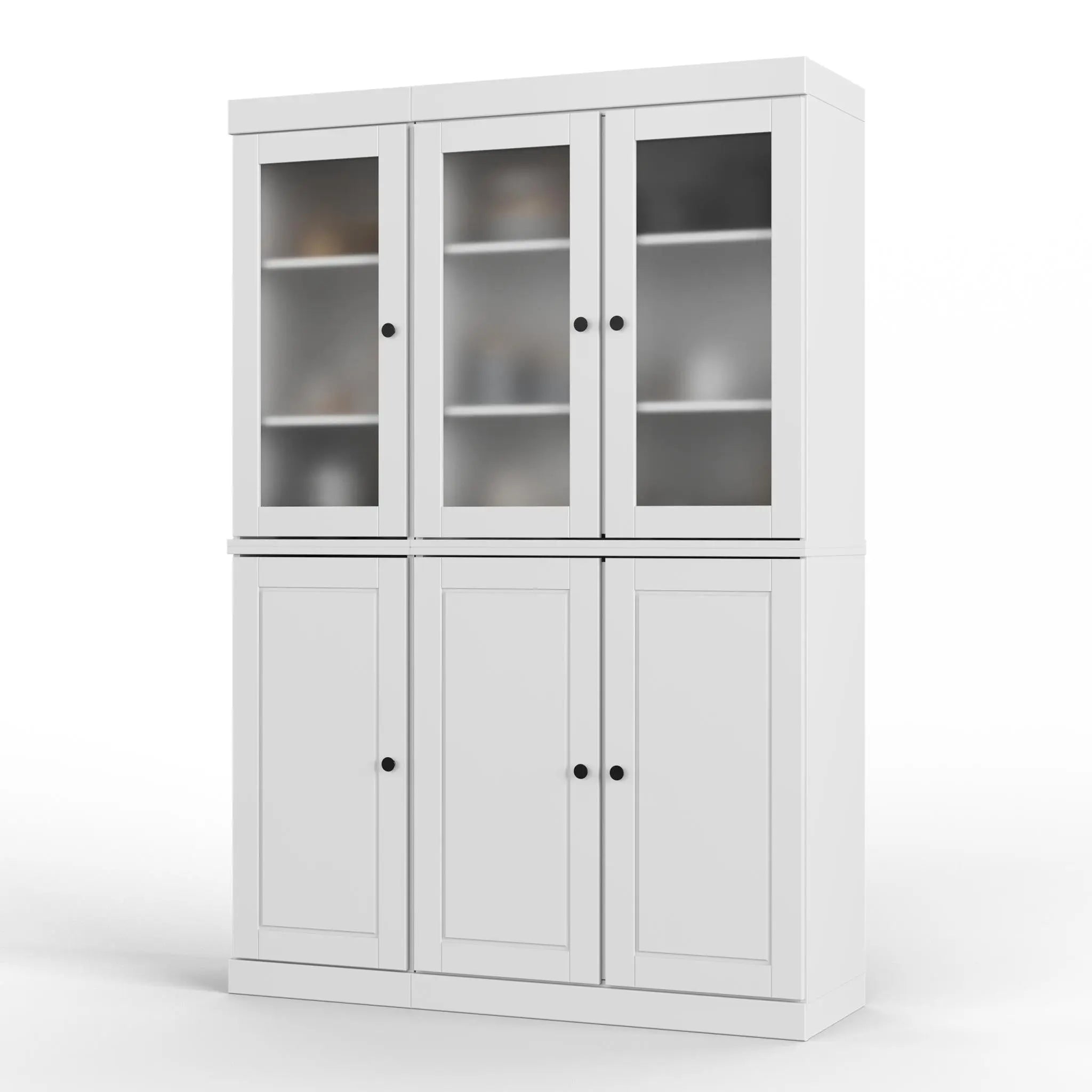 72" White Solid Wood Six Door Pantry Or Storage Closet Homeroots Kitchen & Dining