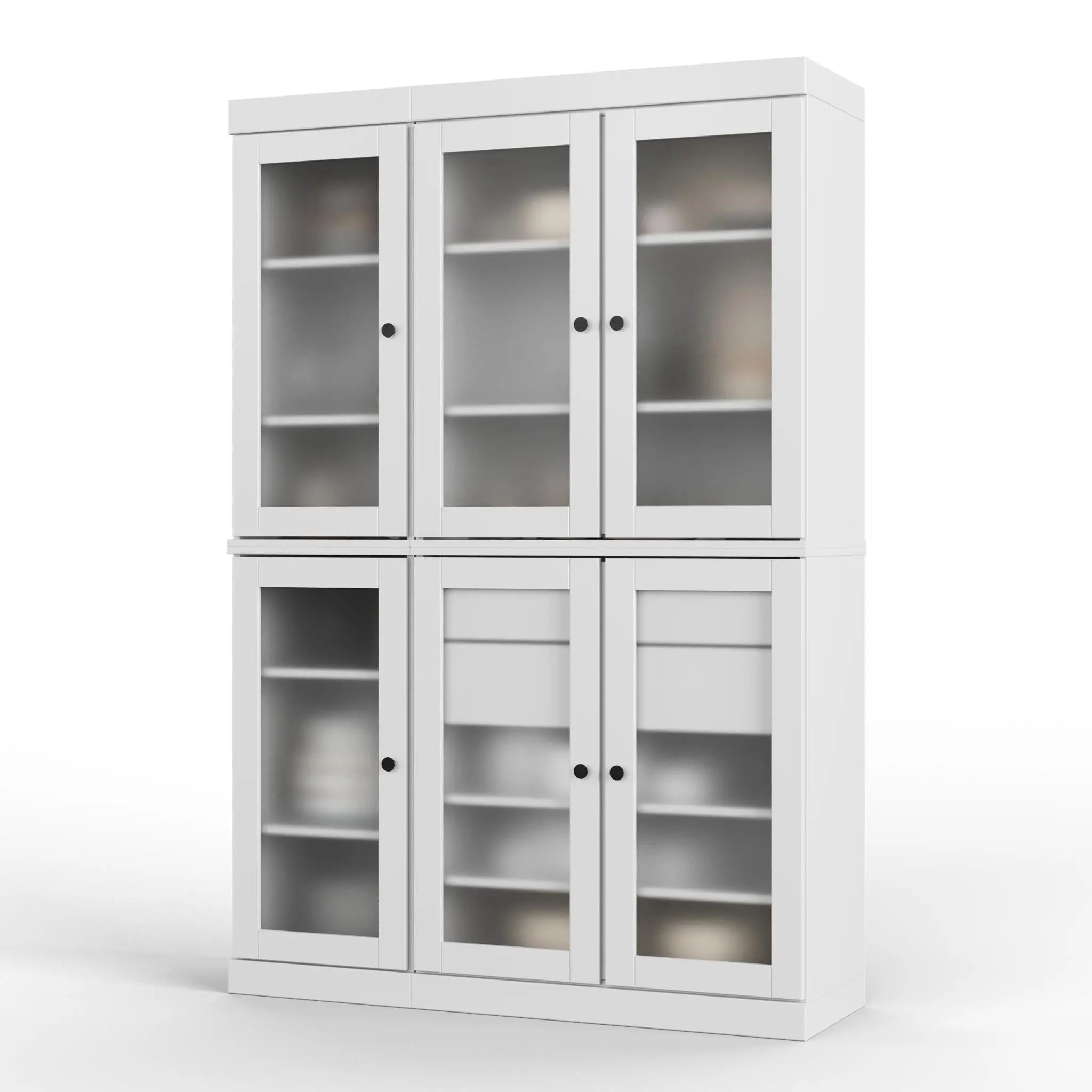 72" White Solid Wood Six Door Two Drawer Pantry Or Storage Closet Homeroots Kitchen & Dining