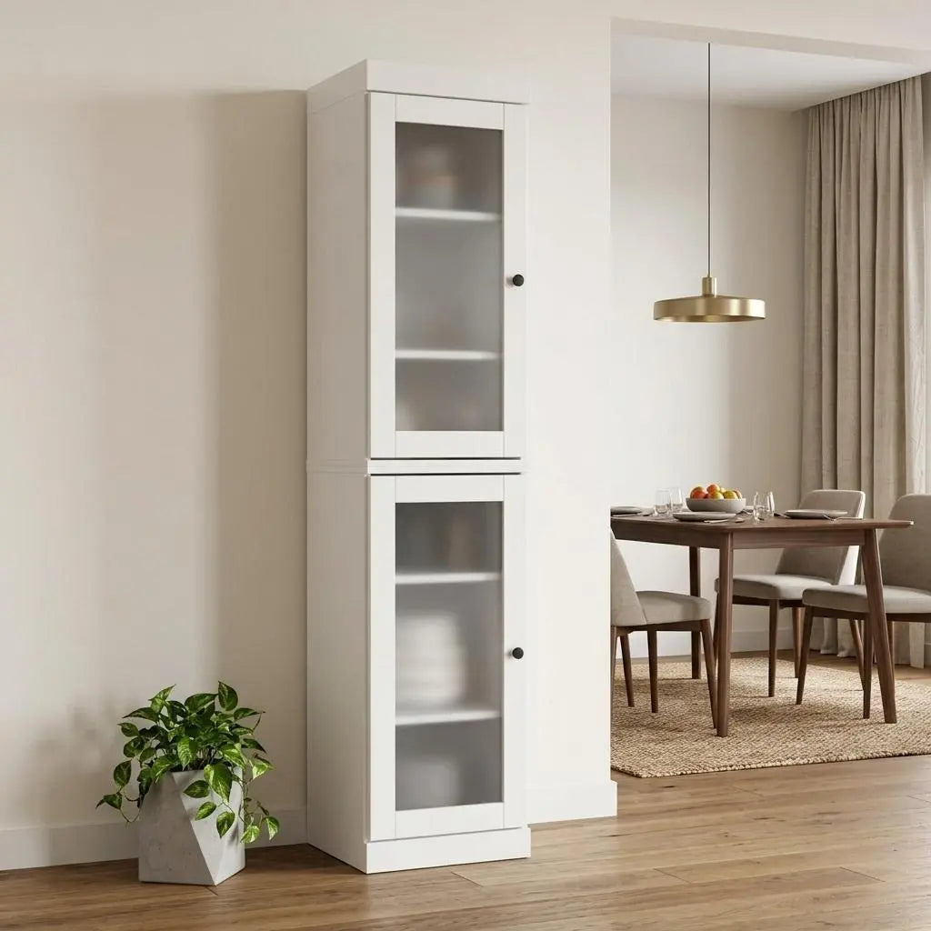 72" White Solid Wood Two Door Pantry Or Storage Closet Homeroots Kitchen & Dining