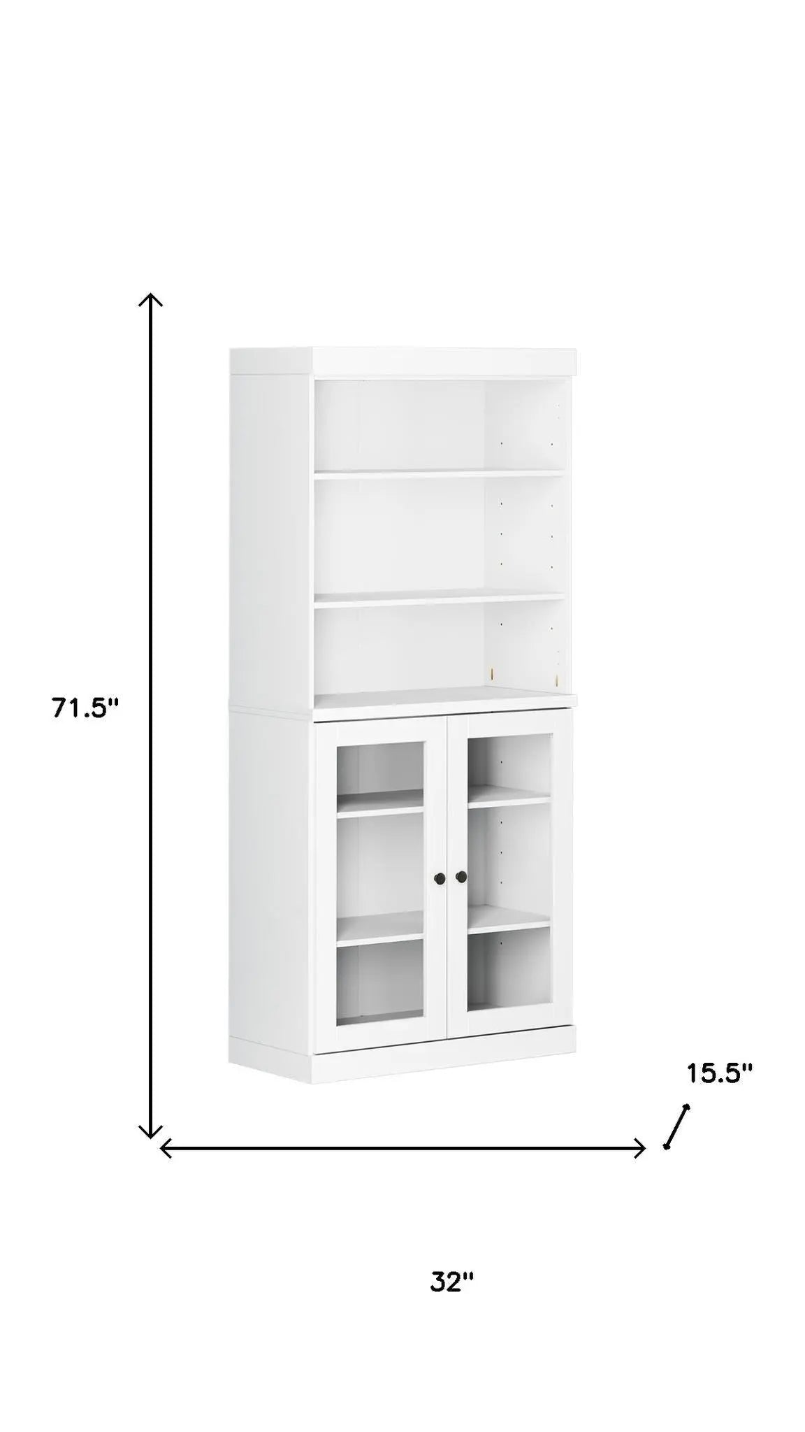 72" White Solid Wood Two Door Pantry Or Storage Closet Homeroots Kitchen & Dining