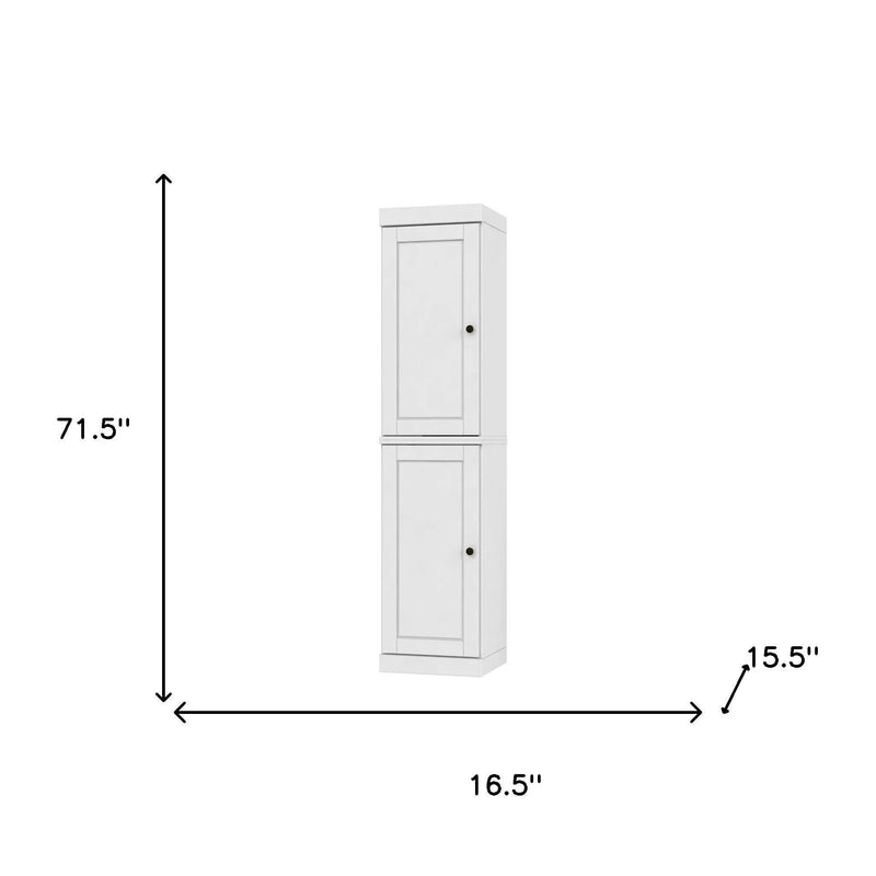 72" White Solid Wood Two Door Pantry Or Storage Closet Homeroots Kitchen & Dining
