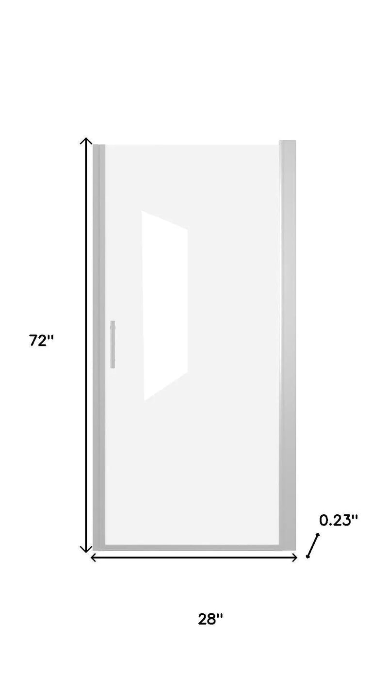 72" X 28" Aluminum and Tempered Glass Shower Door Homeroots Bed & Bath