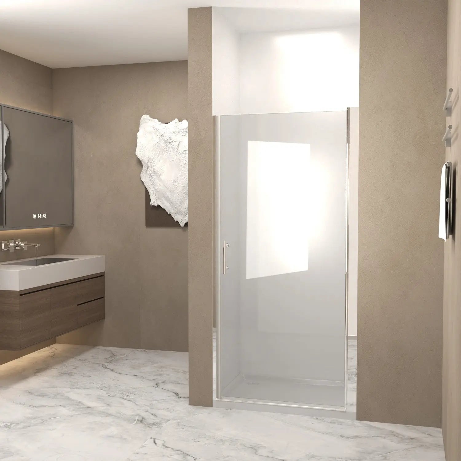 72" X 28" Aluminum and Tempered Glass Shower Door Homeroots Bed & Bath