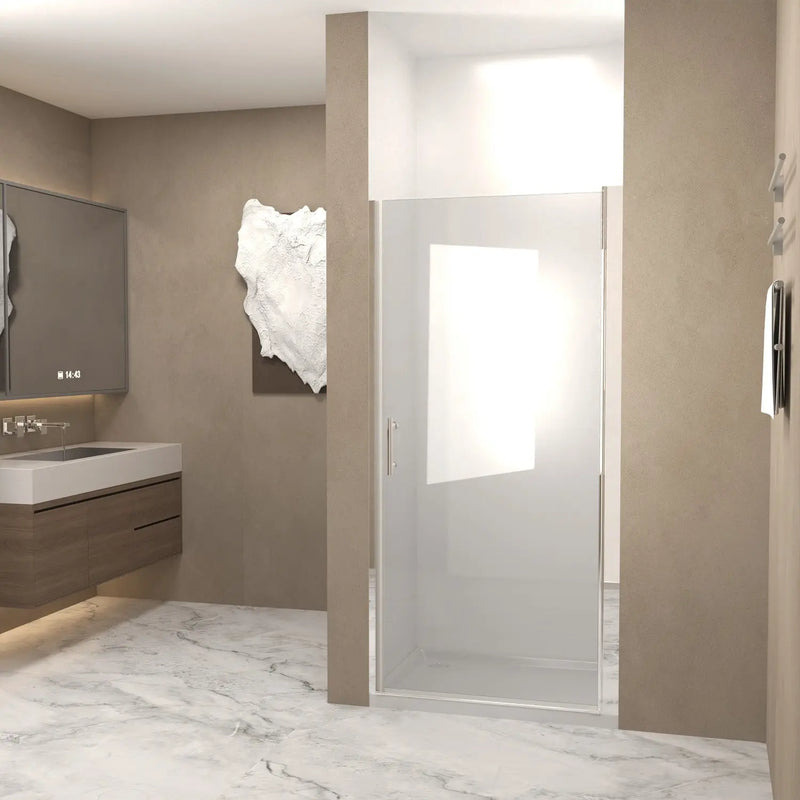 72" X 28" Aluminum and Tempered Glass Shower Door Homeroots Bed & Bath