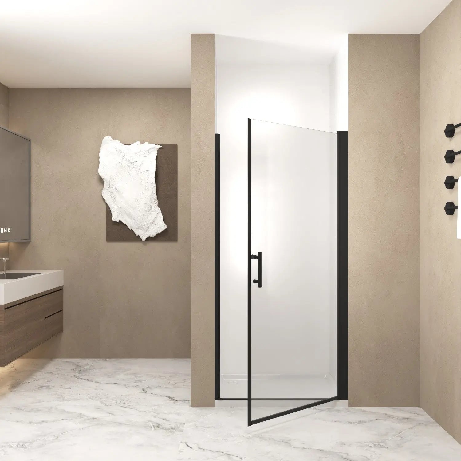 72" X 28" Aluminum and Tempered Glass Shower Door Homeroots Bed & Bath