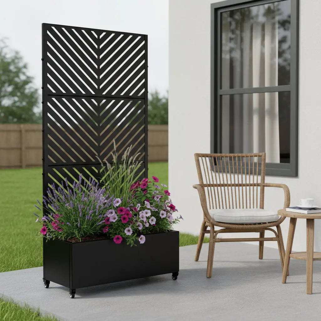 72" X 35" Black Metal Rectangular Planter Box Homeroots Outdoor