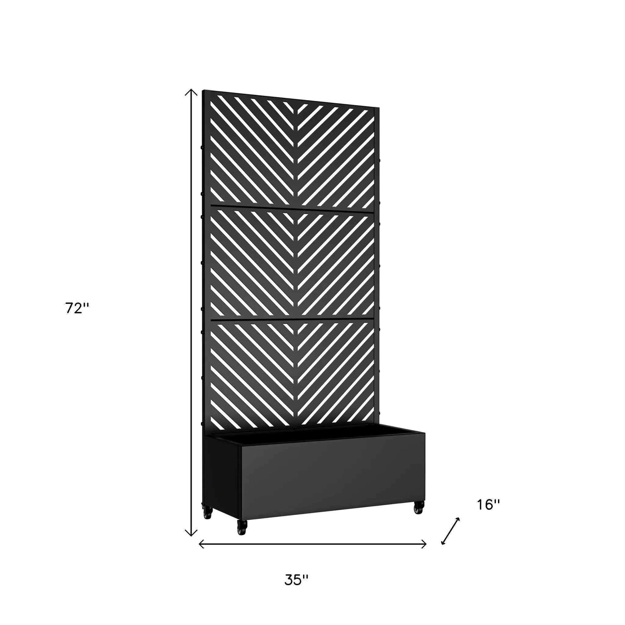 72" X 35" Black Metal Rectangular Planter Box Homeroots Outdoor