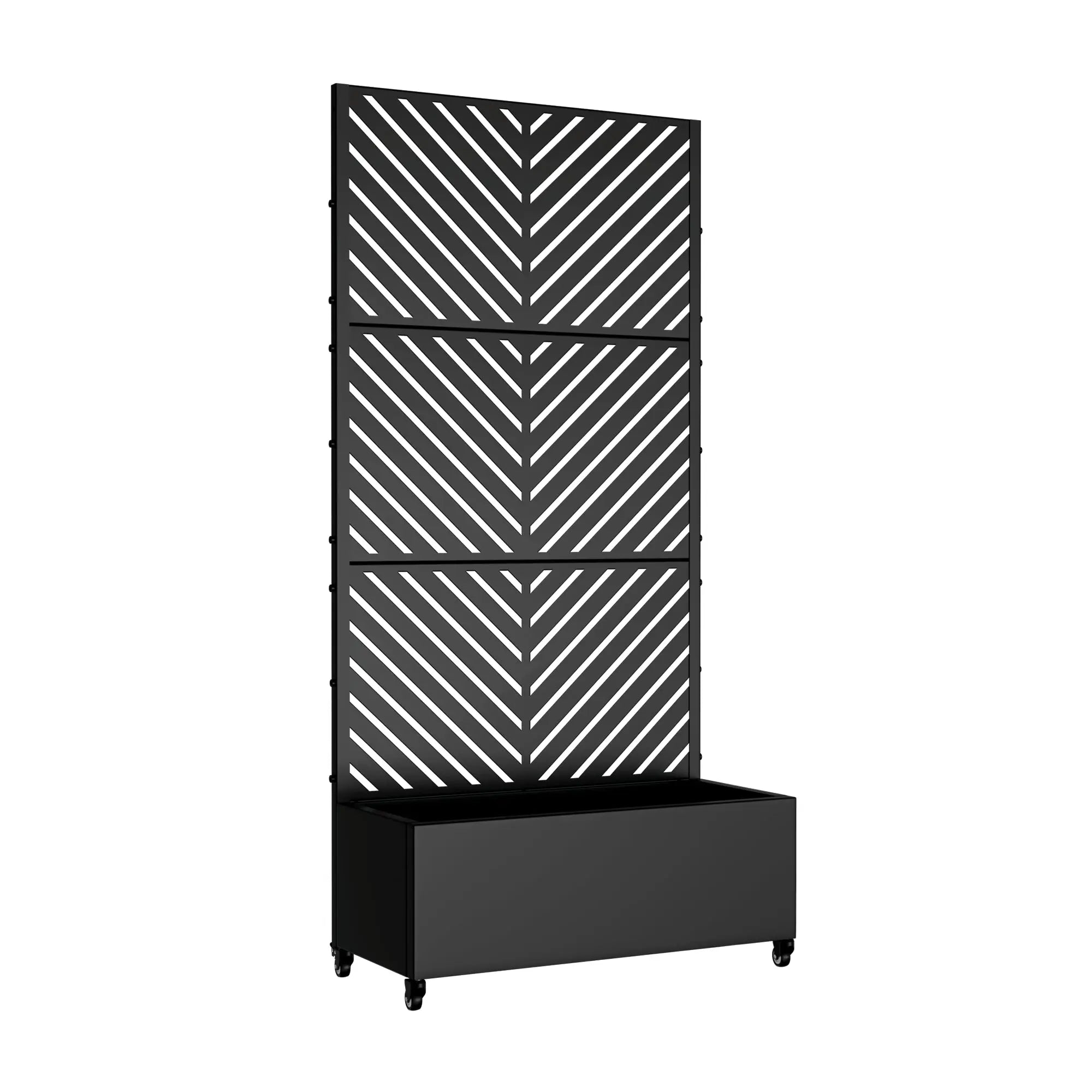72" X 35" Black Metal Rectangular Planter Box Homeroots Outdoor