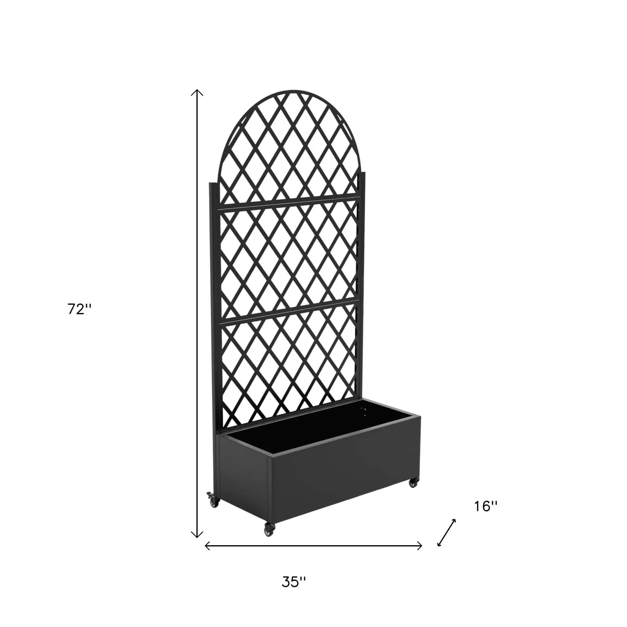 72" X 35" Black Metal Rectangular Planter Box Homeroots Outdoor