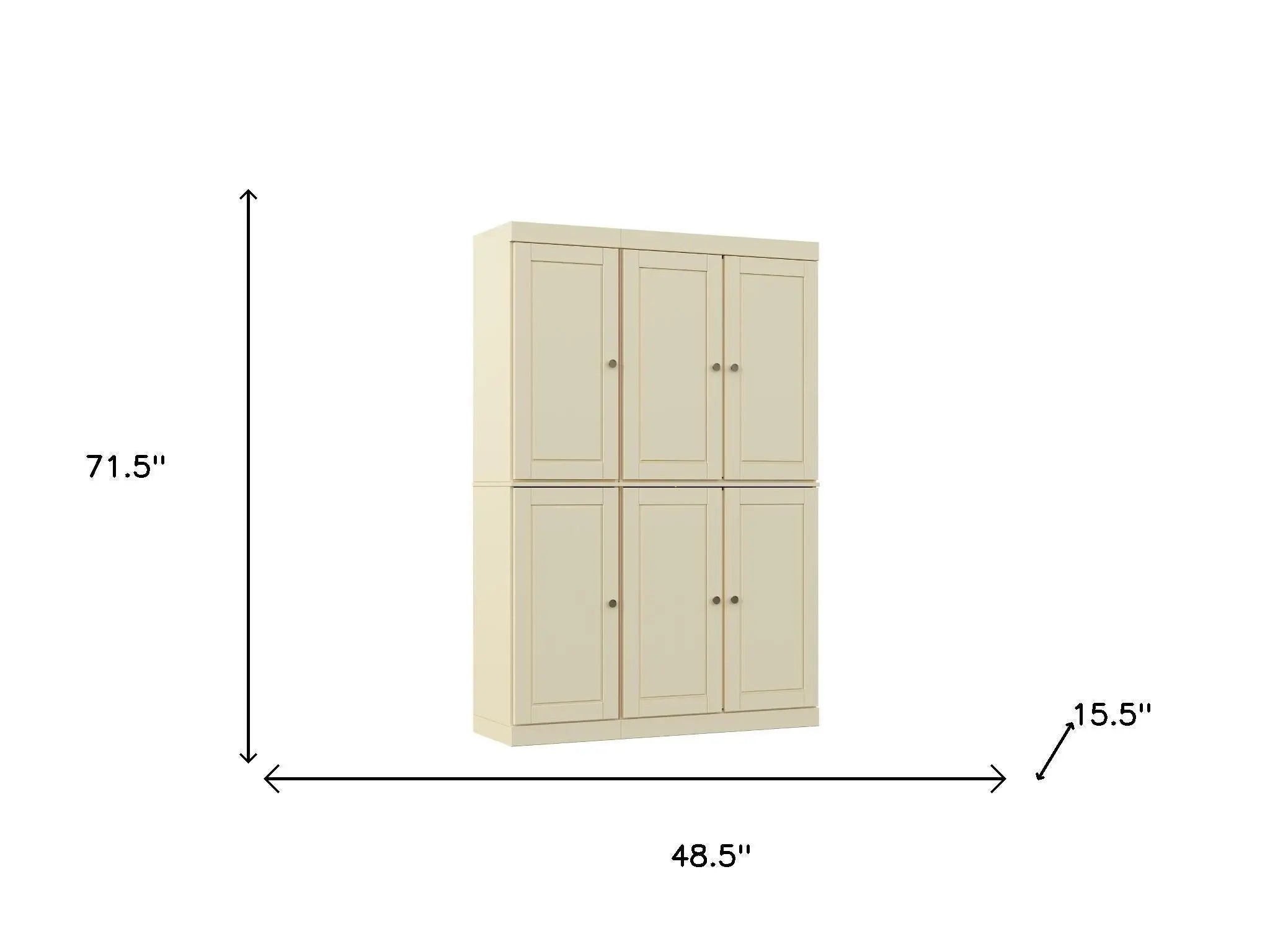 72" Yellow Solid Wood 8 Pantry Or Storage Closet Homeroots Kitchen & Dining