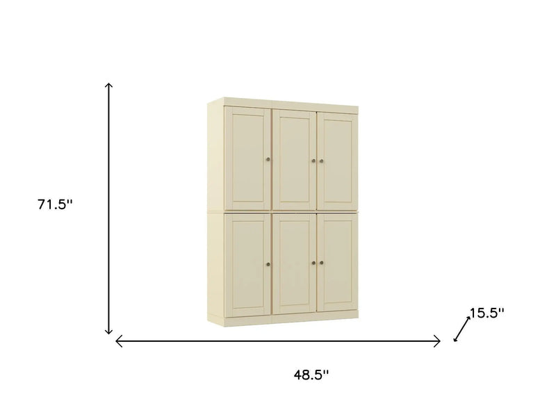72" Yellow Solid Wood 8 Pantry Or Storage Closet Homeroots Kitchen & Dining