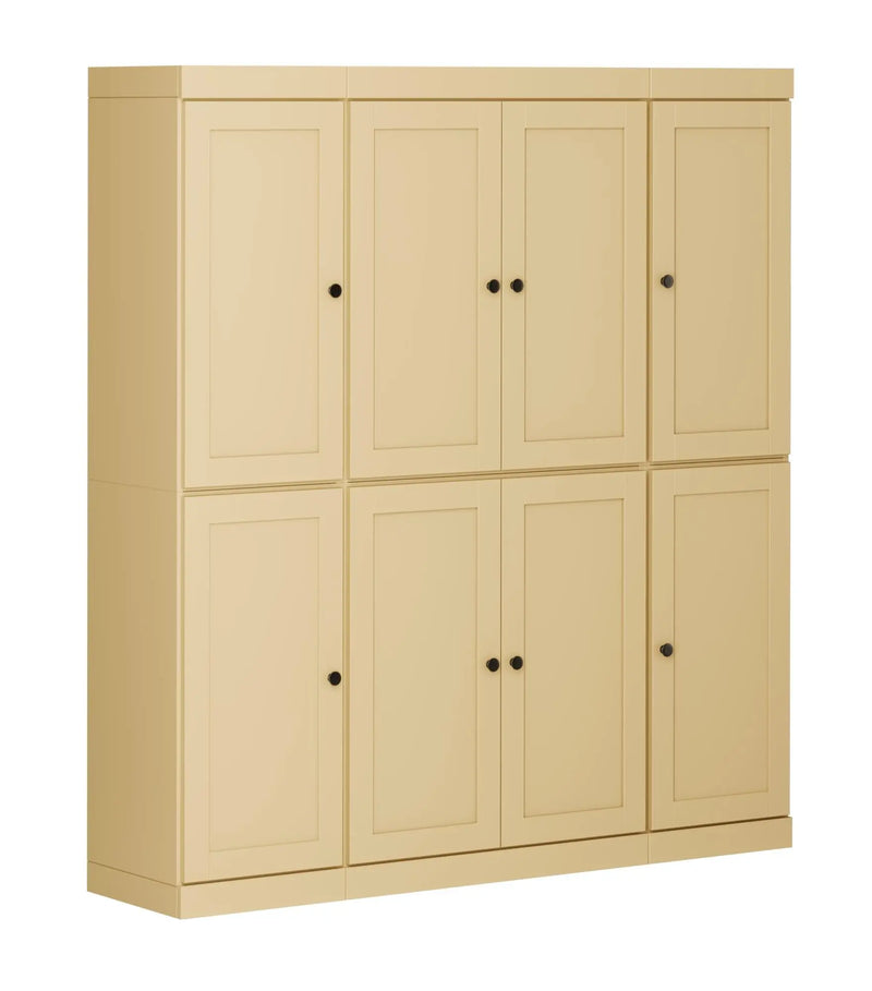 72" Yellow Solid Wood 8 Pantry Or Storage Closet Homeroots Kitchen & Dining