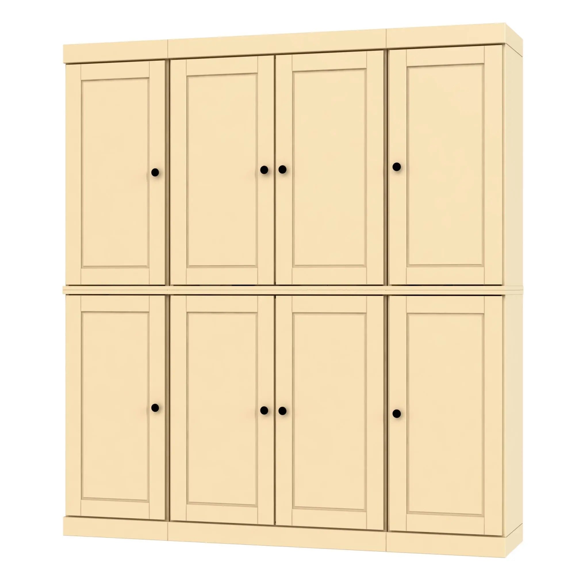 72" Yellow Solid Wood 8 Pantry Or Storage Closet Homeroots Kitchen & Dining