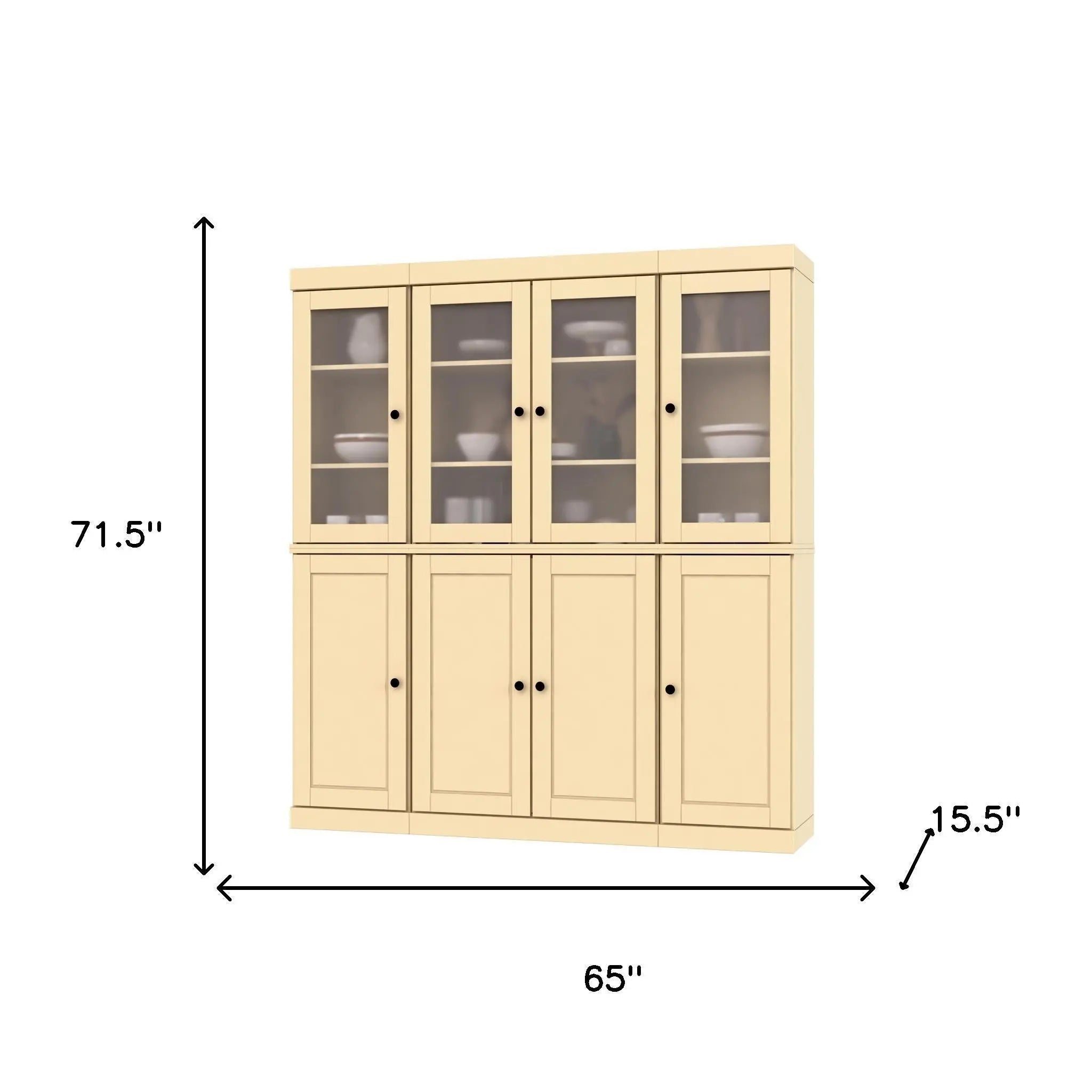 72" Yellow Solid Wood 8 Pantry Or Storage Closet Homeroots Kitchen & Dining