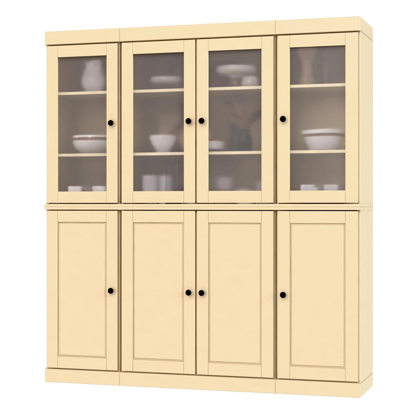 72" Yellow Solid Wood 8 Pantry Or Storage Closet Homeroots Kitchen & Dining