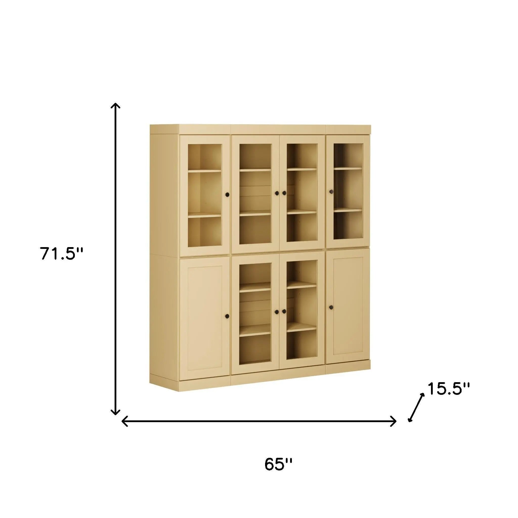 72" Yellow Solid Wood 8 Pantry Or Storage Closet Homeroots Kitchen & Dining