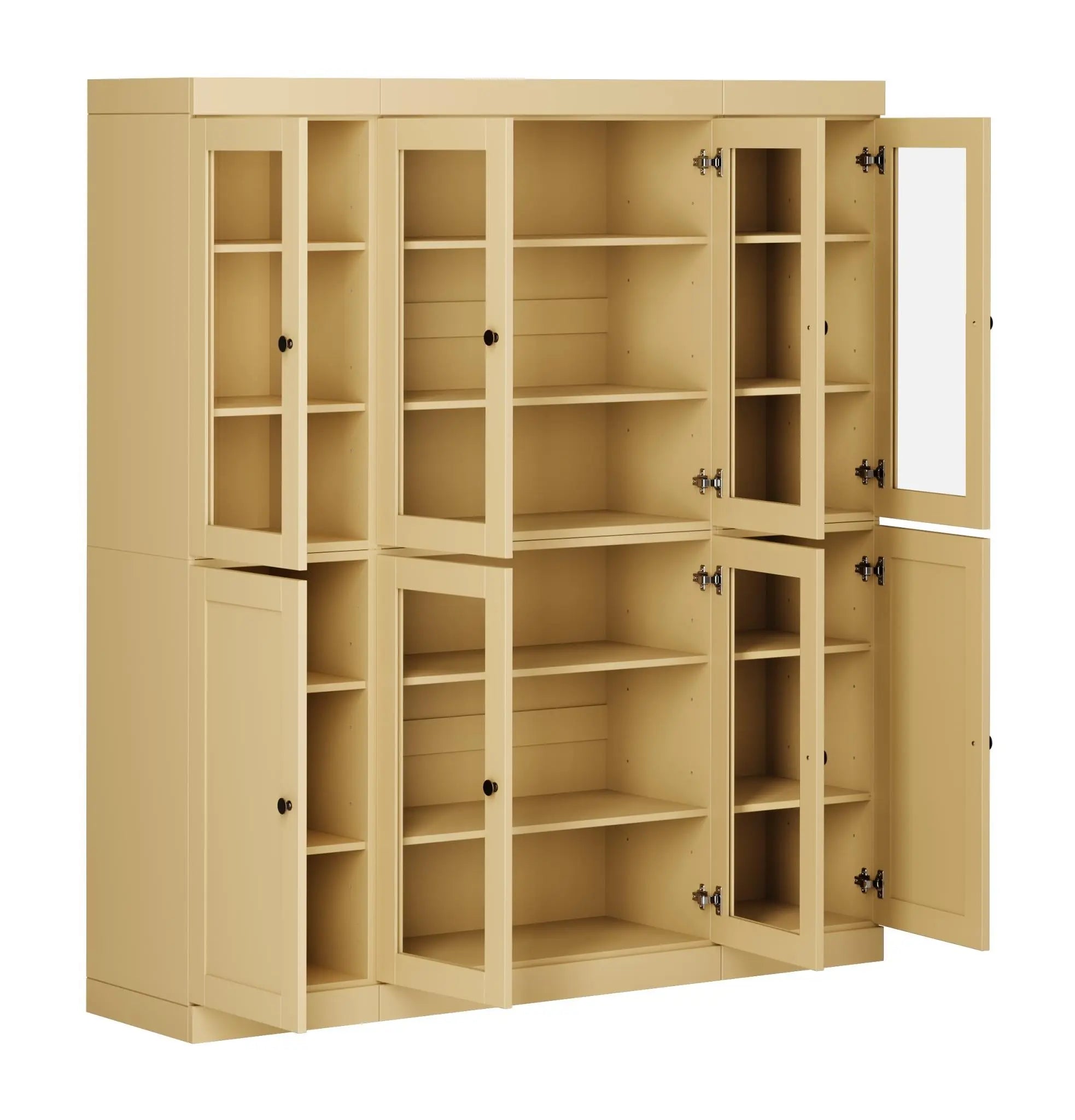 72" Yellow Solid Wood 8 Pantry Or Storage Closet Homeroots Kitchen & Dining