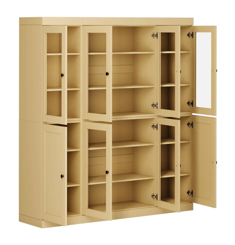 72" Yellow Solid Wood 8 Pantry Or Storage Closet Homeroots Kitchen & Dining