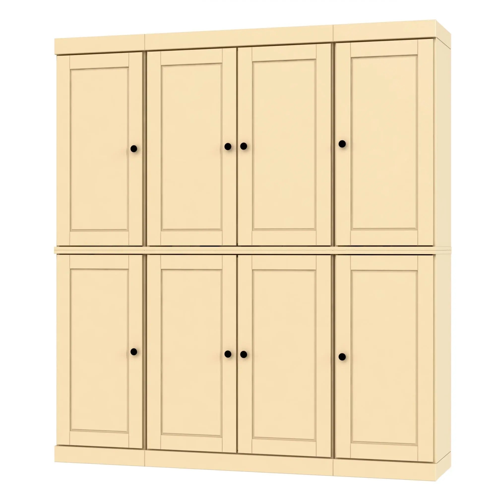 72" Yellow Solid Wood 8 Two Drawer Pantry Or Storage Closet Homeroots Kitchen & Dining
