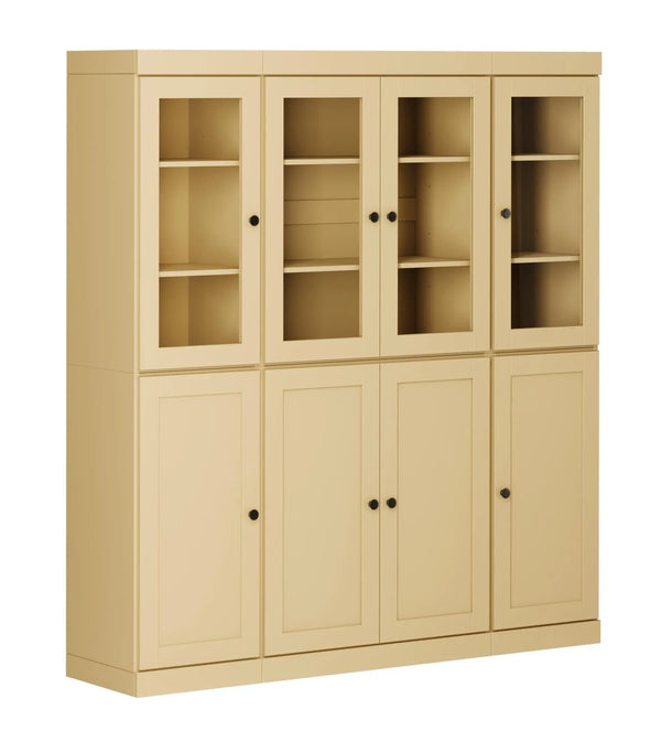 72" Yellow Solid Wood 8 Two Drawer Pantry Or Storage Closet Homeroots Kitchen & Dining