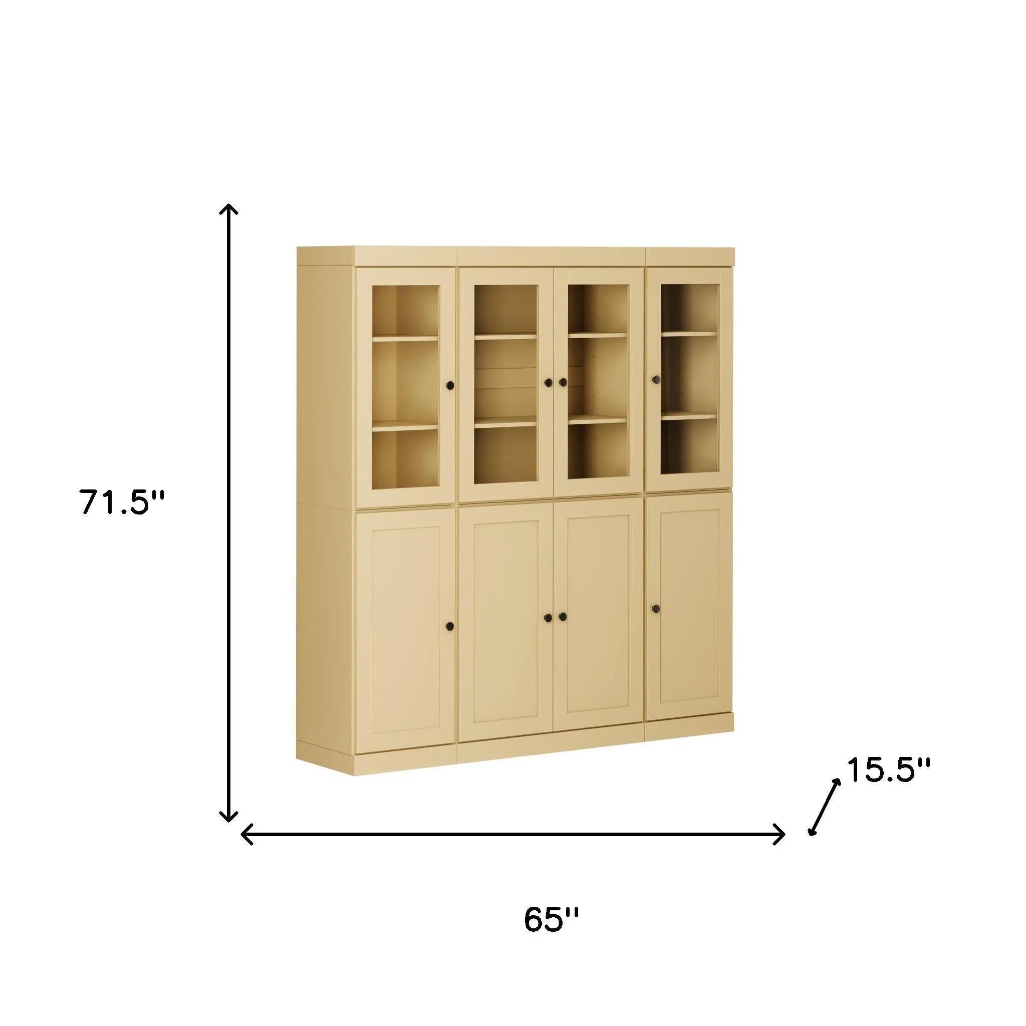 72" Yellow Solid Wood 8 Two Drawer Pantry Or Storage Closet Homeroots Kitchen & Dining