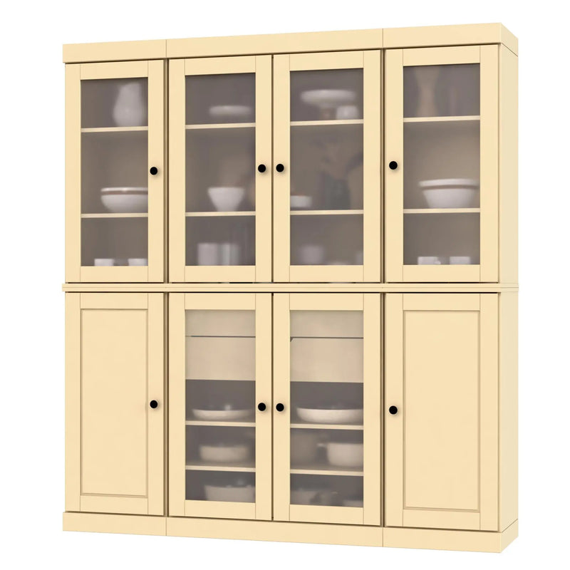 72" Yellow Solid Wood 8 Two Drawer Pantry Or Storage Closet Homeroots Kitchen & Dining