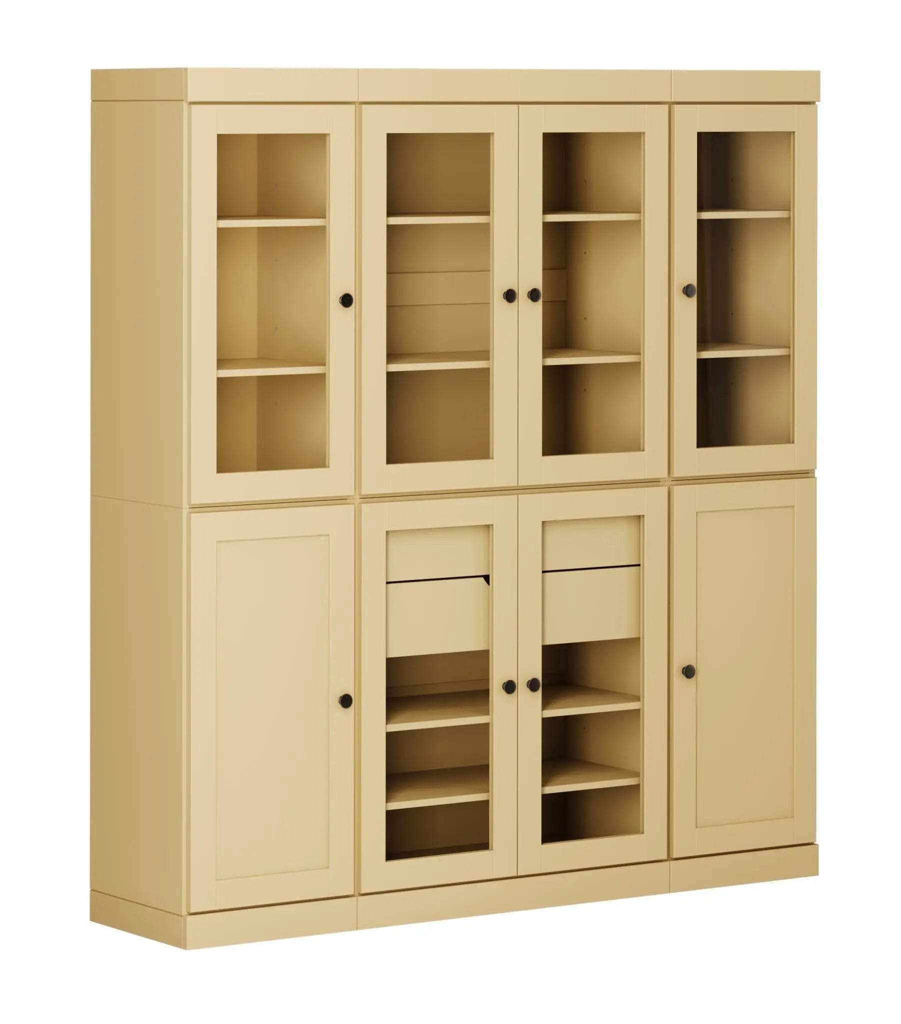 72" Yellow Solid Wood 8 Two Drawer Pantry Or Storage Closet Homeroots Kitchen & Dining