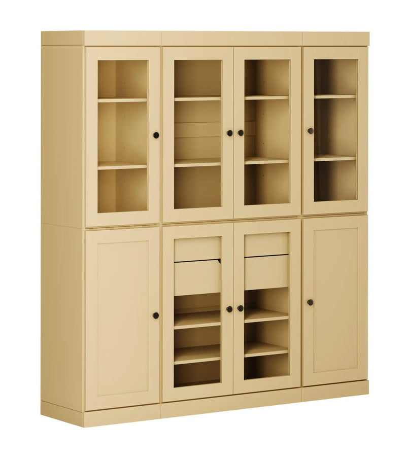 72" Yellow Solid Wood 8 Two Drawer Pantry Or Storage Closet Homeroots Kitchen & Dining