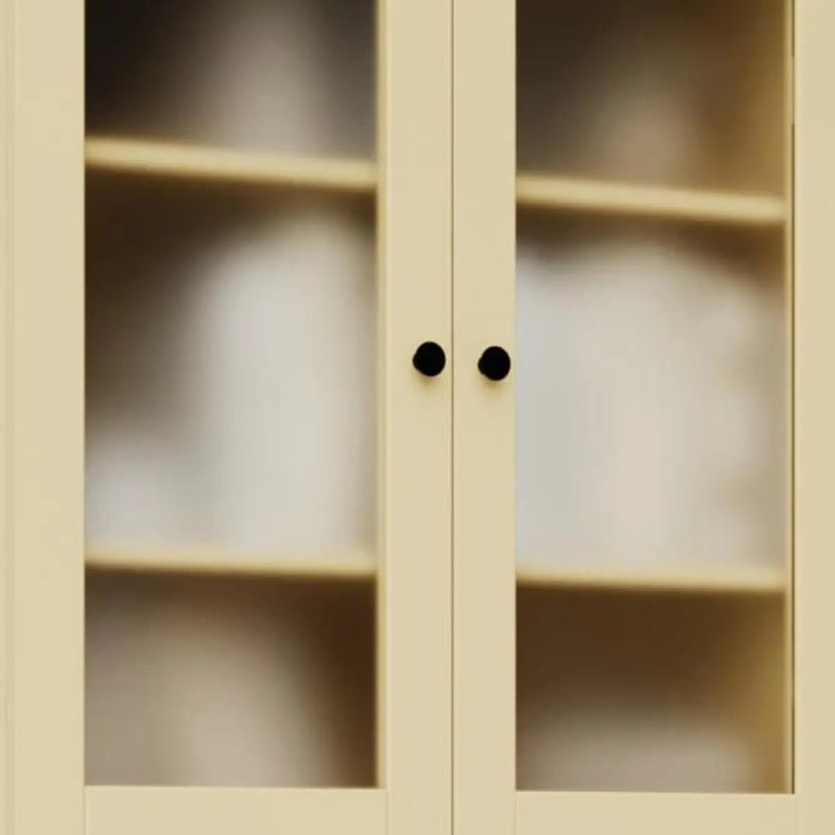 72" Yellow Solid Wood Adjustable Six Tier Library Bookcase with Four Doors Homeroots Office