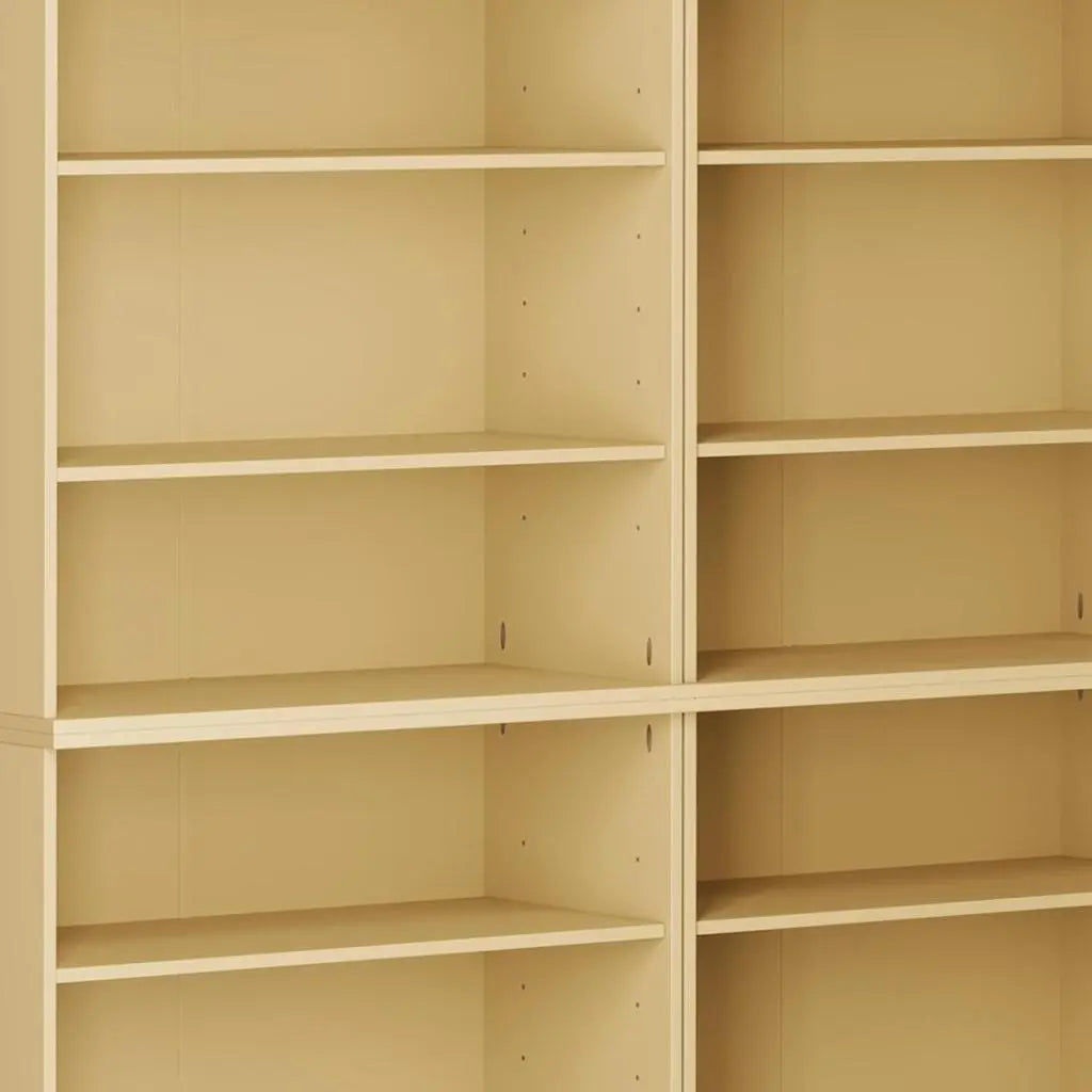 72" Yellow Solid Wood Adjustable Twelve Tier Library Bookcase Homeroots Office