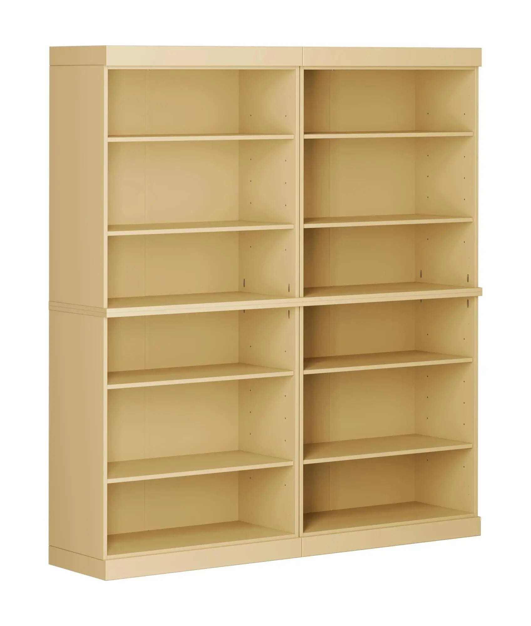 72" Yellow Solid Wood Adjustable Twelve Tier Library Bookcase Homeroots Office