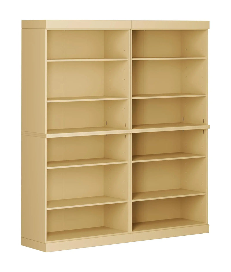 72" Yellow Solid Wood Adjustable Twelve Tier Library Bookcase Homeroots Office