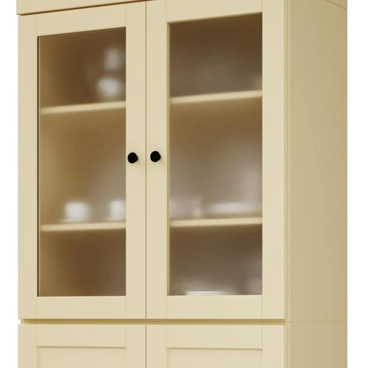72" Yellow Solid Wood Four Door Pantry Or Storage Closet Homeroots Kitchen & Dining