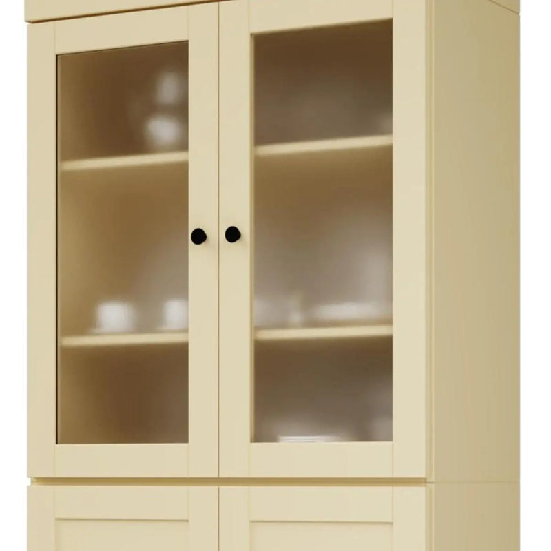 72" Yellow Solid Wood Four Door Pantry Or Storage Closet Homeroots Kitchen & Dining