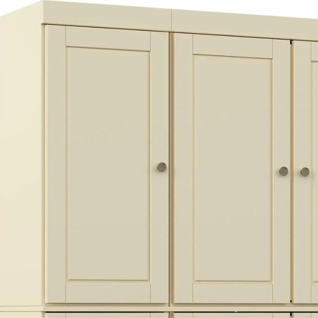 72" Yellow Solid Wood Six Door Two Drawer Pantry Or Storage Closet Homeroots Kitchen & Dining