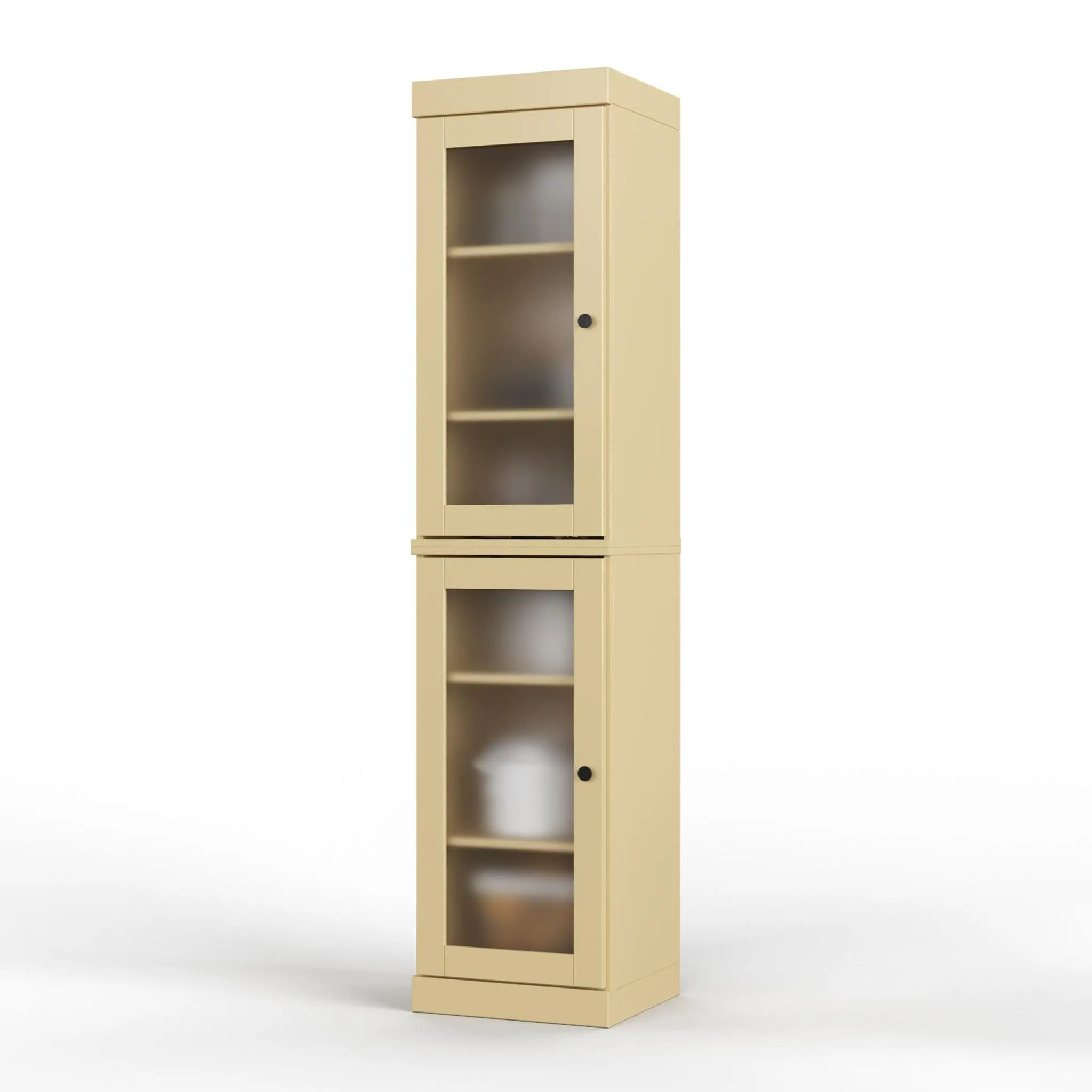 72" Yellow Solid Wood Two Door Pantry Or Storage Closet Homeroots Kitchen & Dining