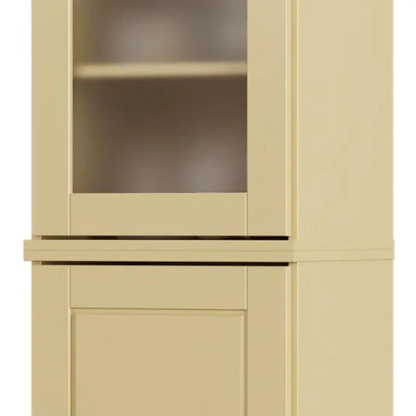 72" Yellow Solid Wood Two Door Pantry Or Storage Closet Homeroots Kitchen & Dining